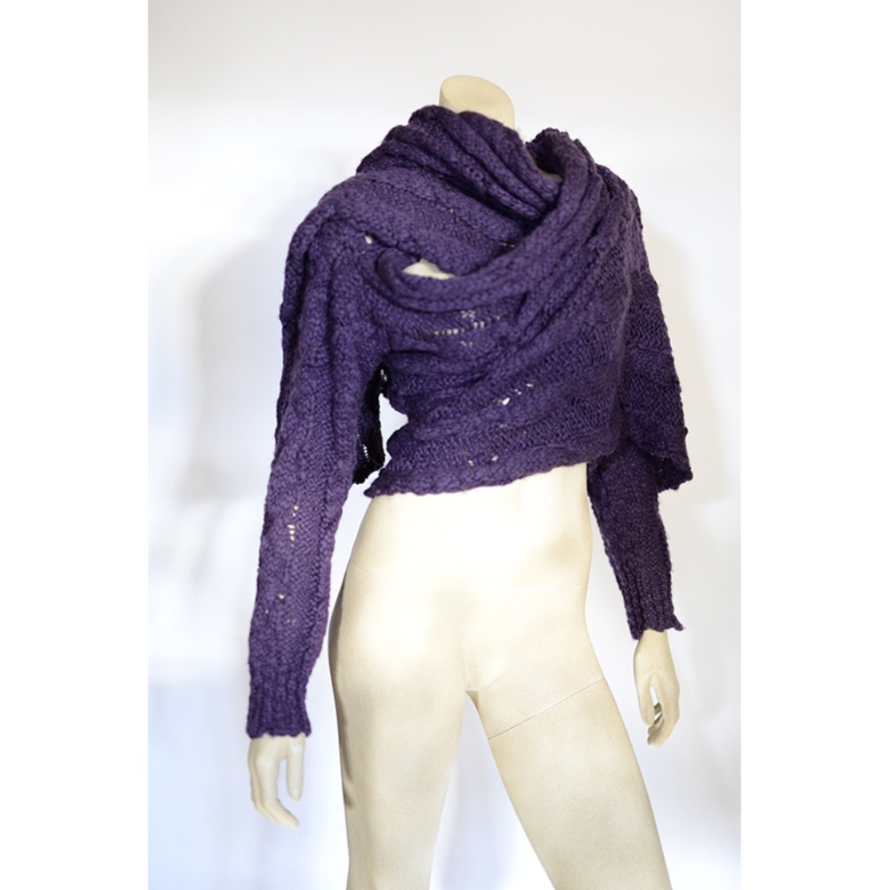 NWT LAUREN B WRAP SWEATER WOOL SMALL